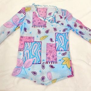 VINTAGE Y2K Baby Blue Long Sleeve Baby Tee